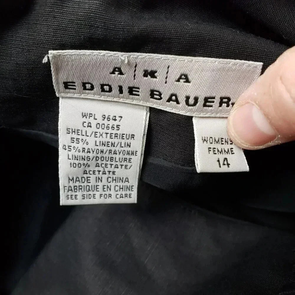 Eddie Bauer 14 career black linen blend sleeveless dress - Picture 4 of 4